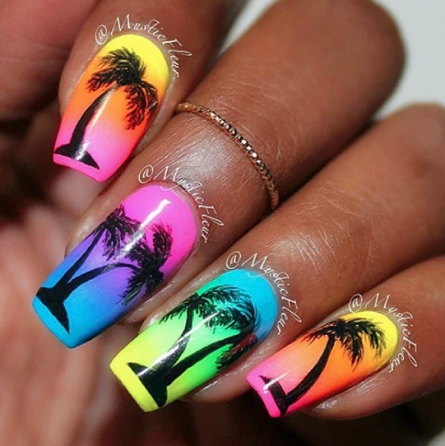 50+ Coolest Beach Nail Ideas – Tropical Color Nails Designs