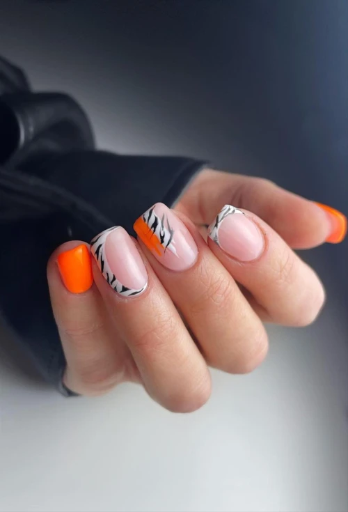 Orange Nails 10