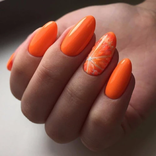 Orange Nails 12