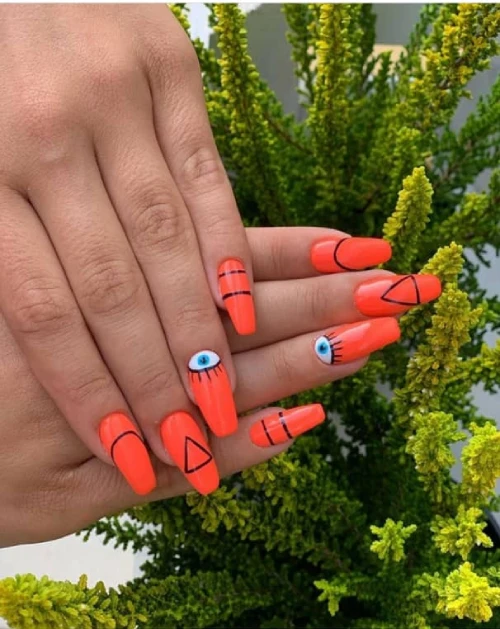 Orange Nails 15