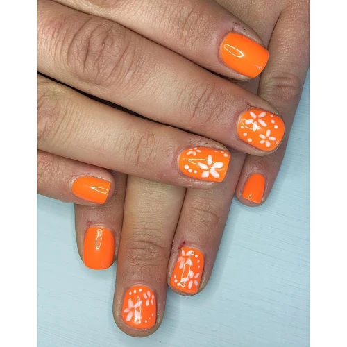 Orange Nails 5