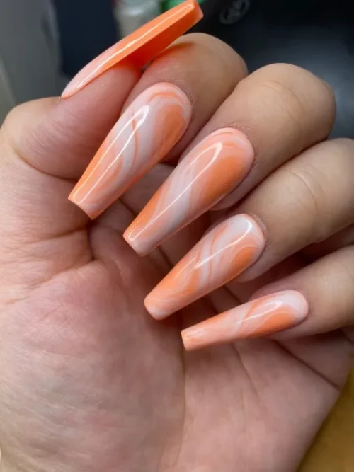 Orange Nails 7