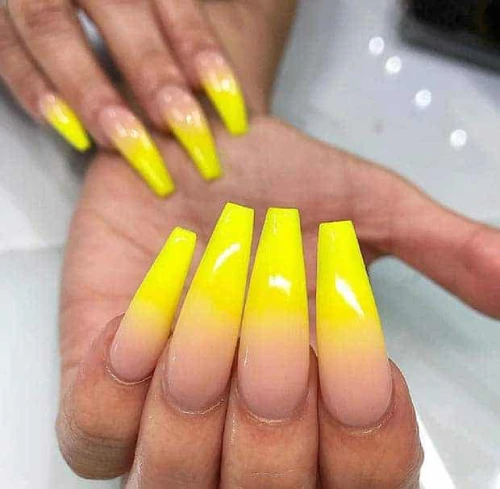 Yellow CoffinOmbre www.tattooedmartha.comombre nail design