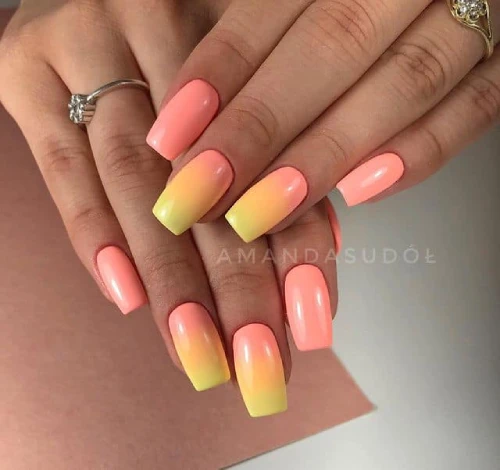 Yellow Ombre Nails