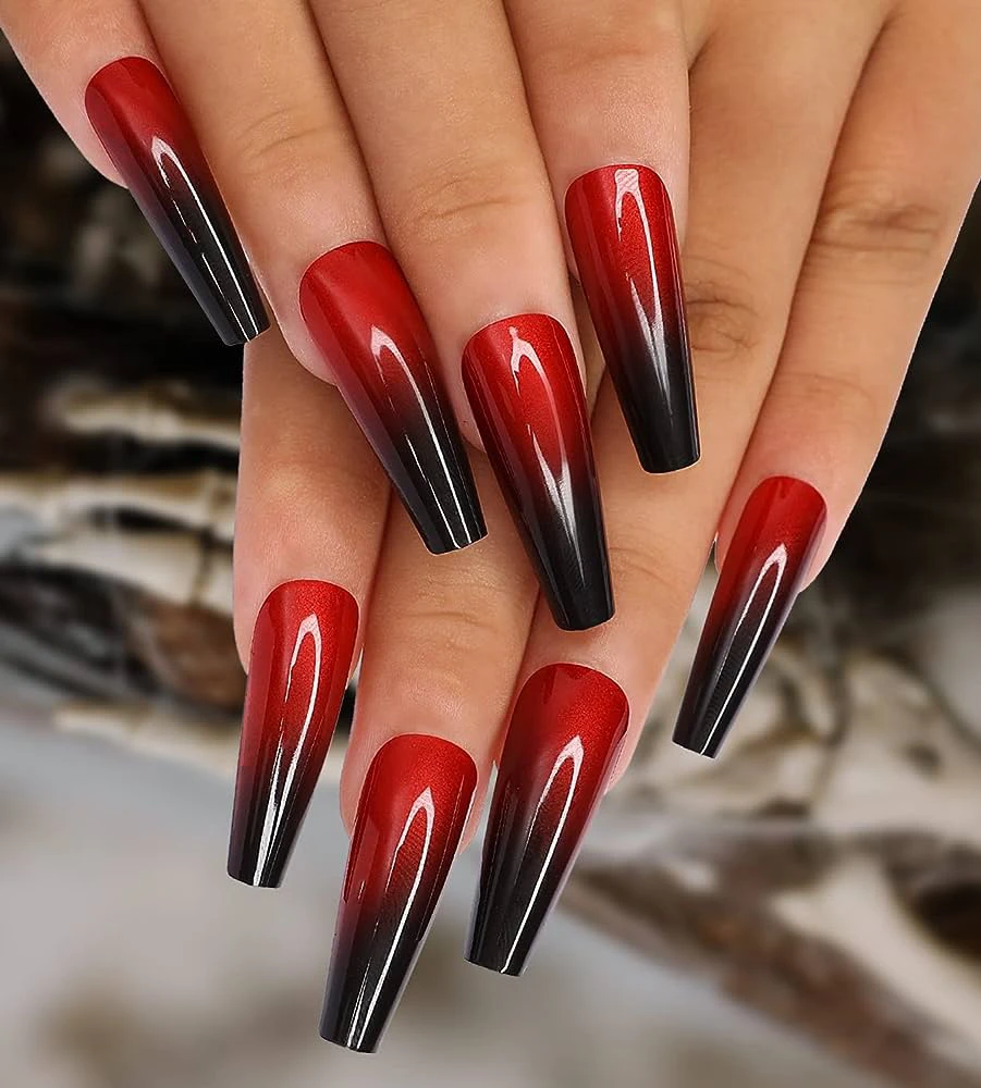 Red And Black Ombre Nail Designs