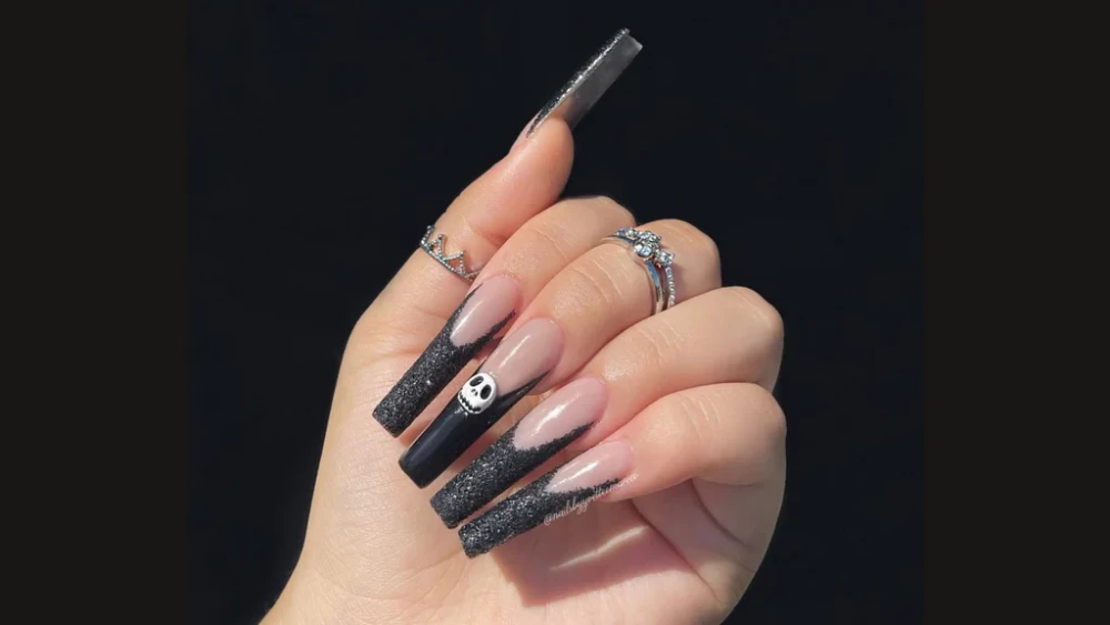 Halloween Jacke French tip Fingernail art Design