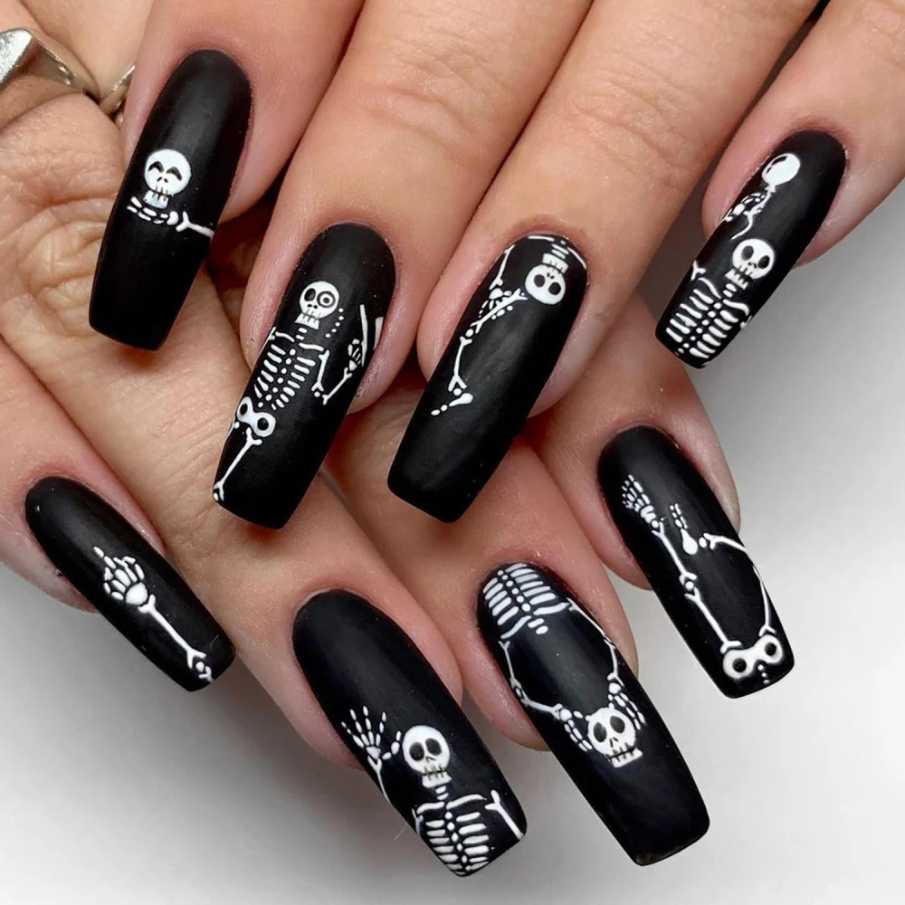 Gothic Skull False Nails