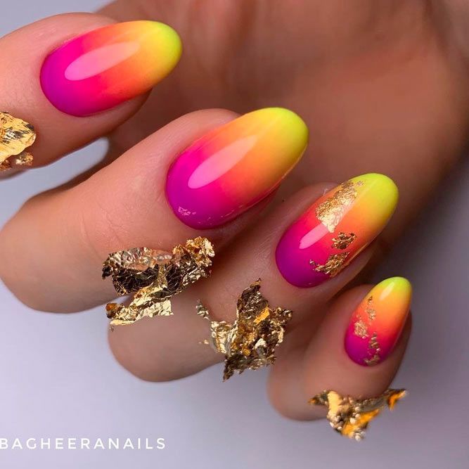 Glowing Gradients for Short Oval Nails