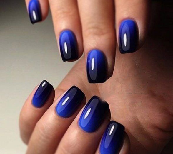 Black to Blue Ombre Nails Designs