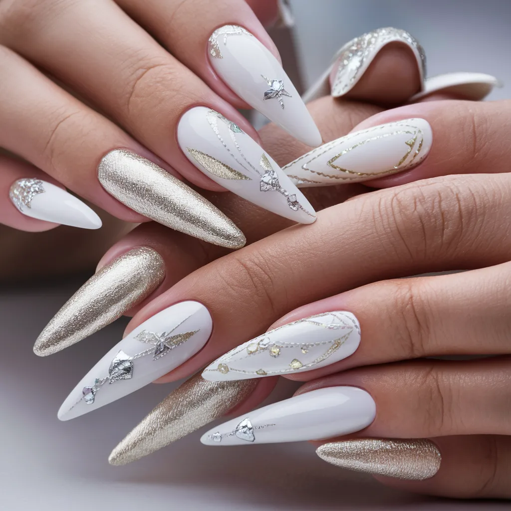 40 Trendy White Nails Ideas with Designs 15