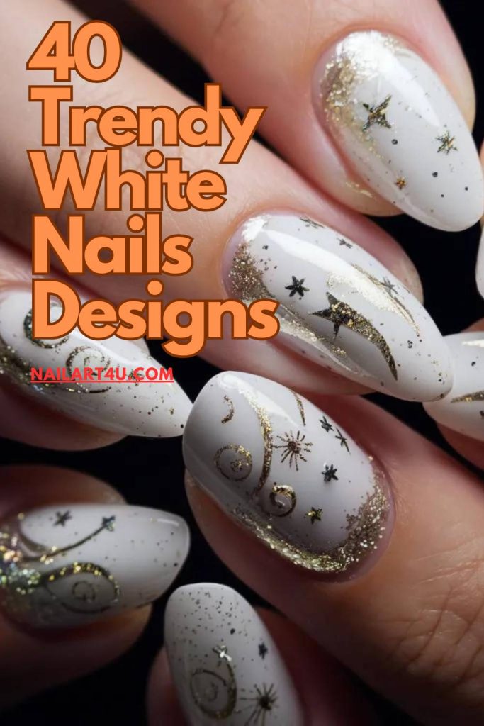 40 Trendy White Nails Ideas with Designs nailart4u.com