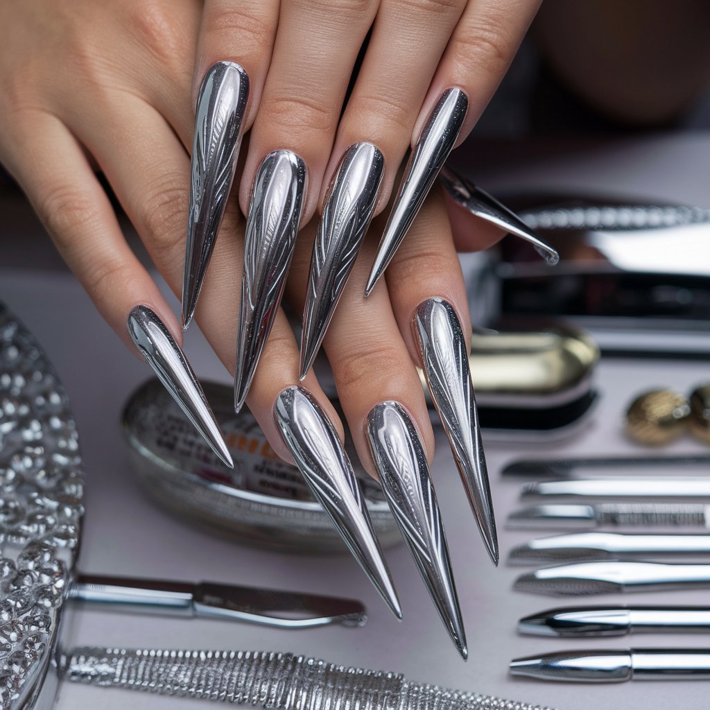 Stiletto Chrome Tips