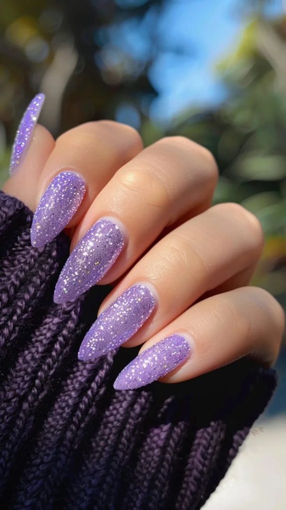 Light purple nails with and Without Design 29