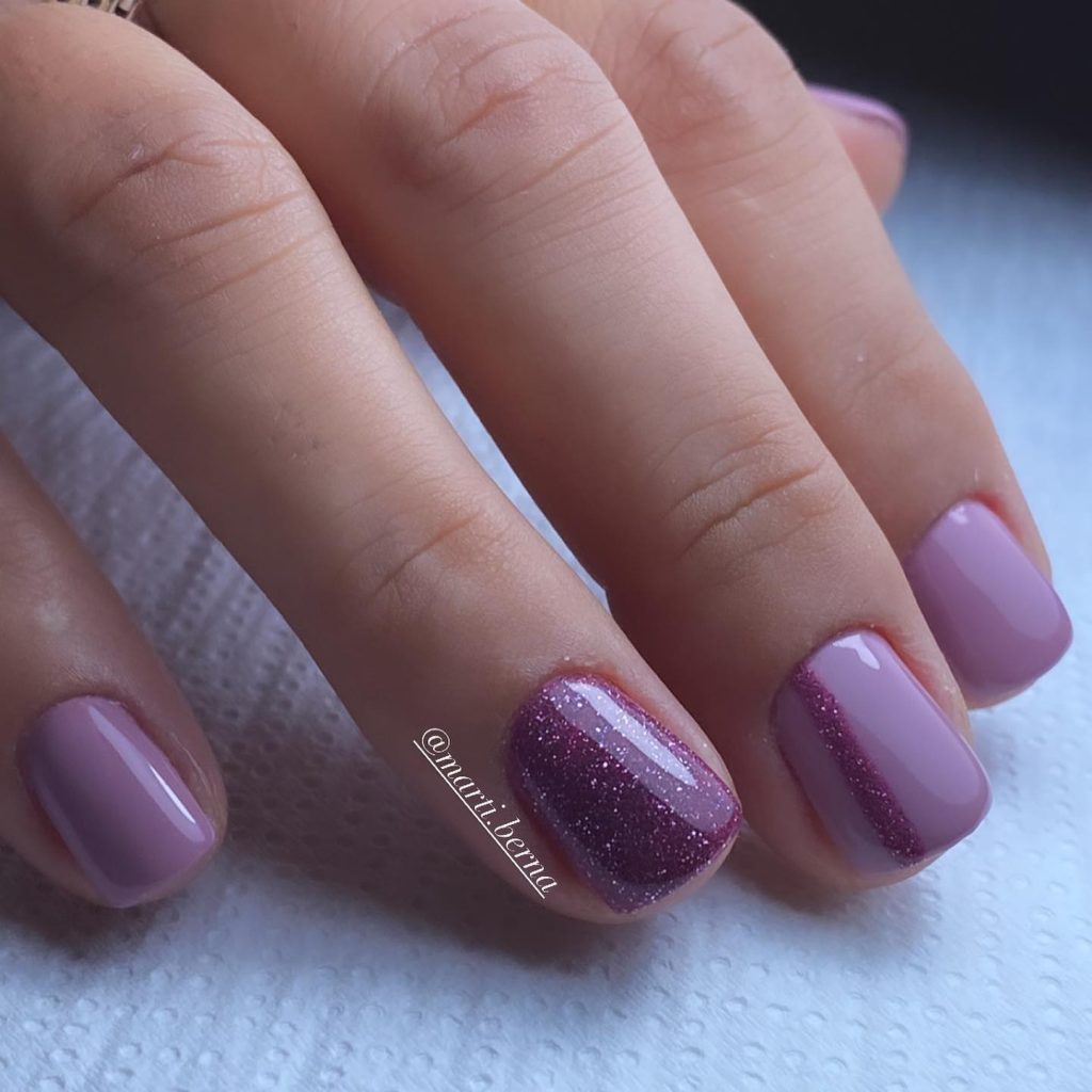 Light purple nails with and Without Design 33